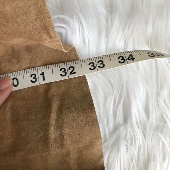 NOS 90's NWT Chico's Design Suede Leather Tan Chic Skirt - Medium - Picture 9 of 9